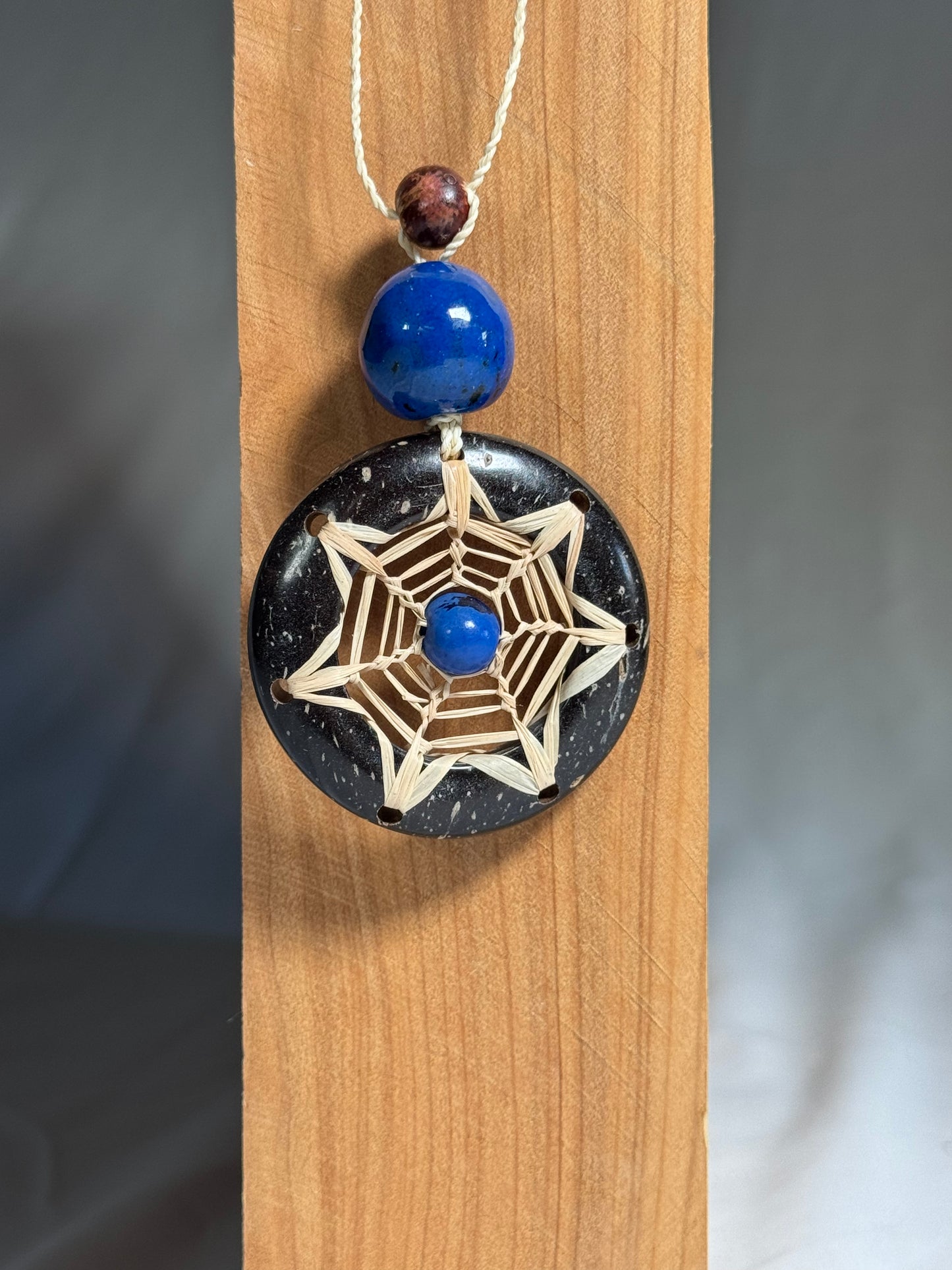 Blue Paxiúba Mandala Necklace by Marisol