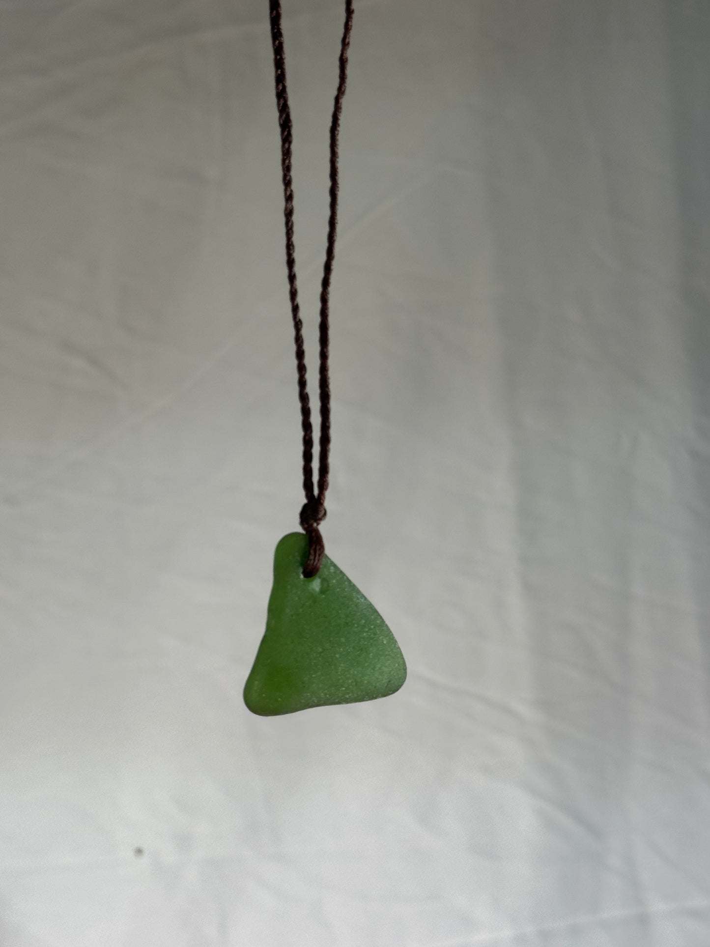 Salty Dawn Sea Glass Necklace - Triangle Green