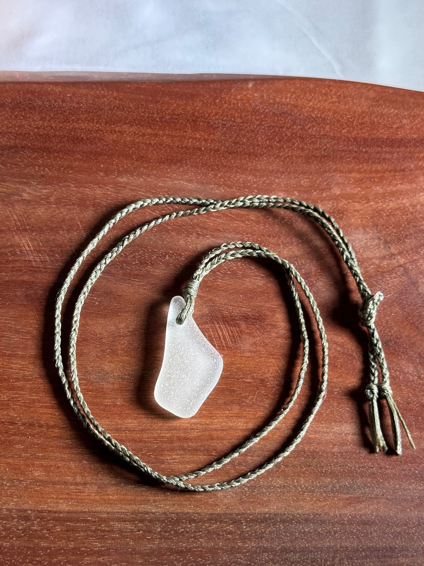 Salty Dawn Sea Glass Necklace - White