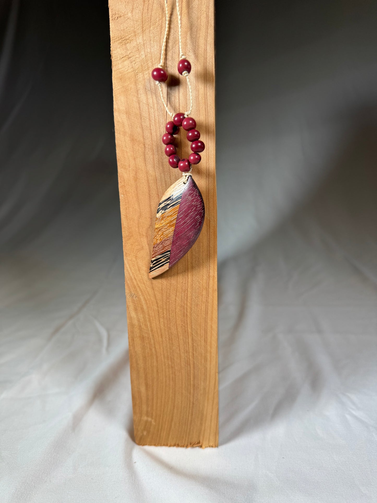 Marquetry Feather Necklace by Marisol