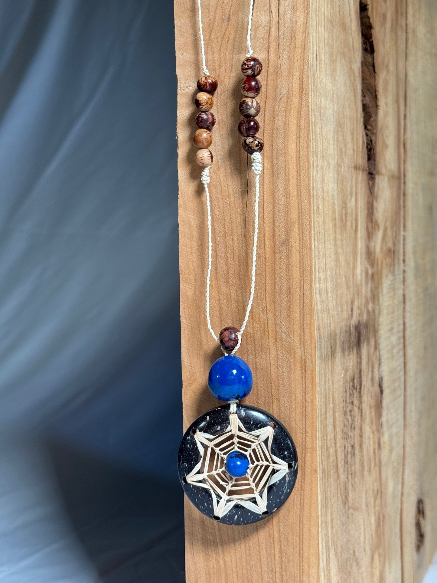 Blue Paxiúba Mandala Necklace by Marisol
