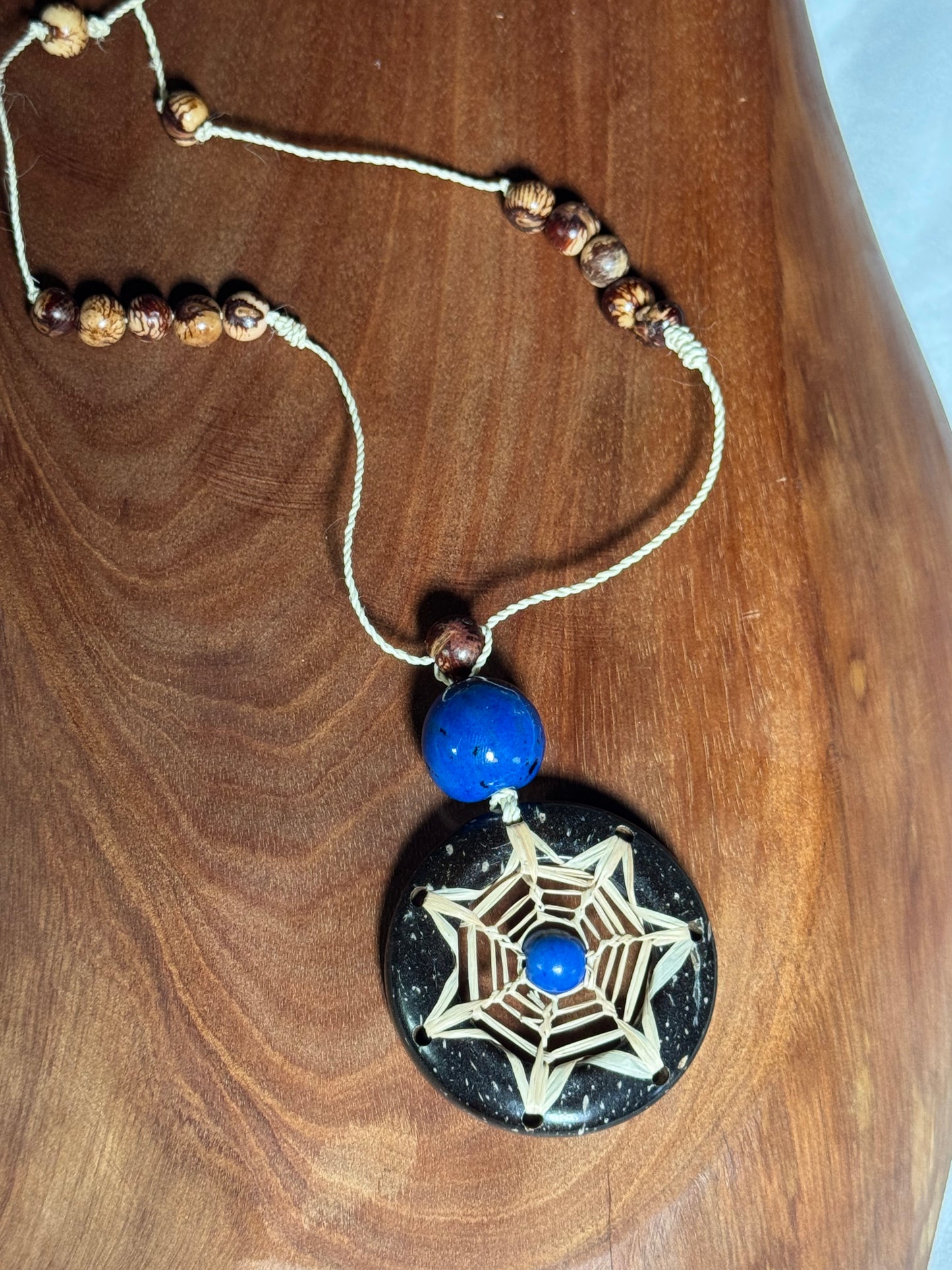 Blue Paxiúba Mandala Necklace by Marisol