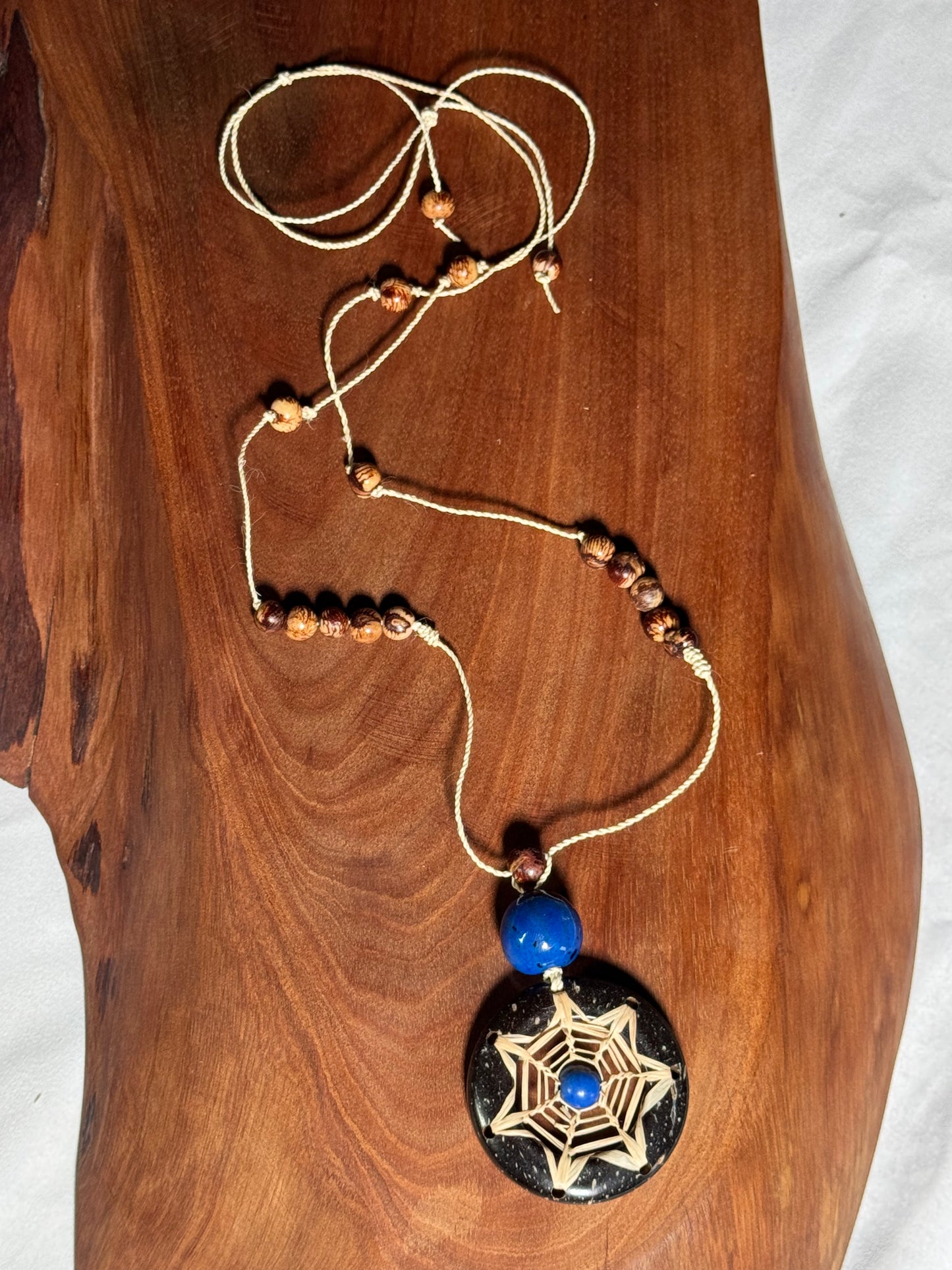 Blue Paxiúba Mandala Necklace by Marisol