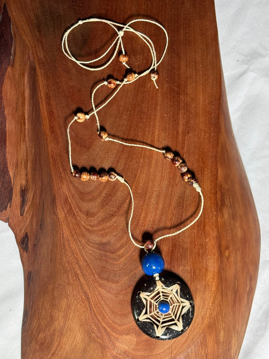 Blue Paxiúba Mandala Necklace by Marisol