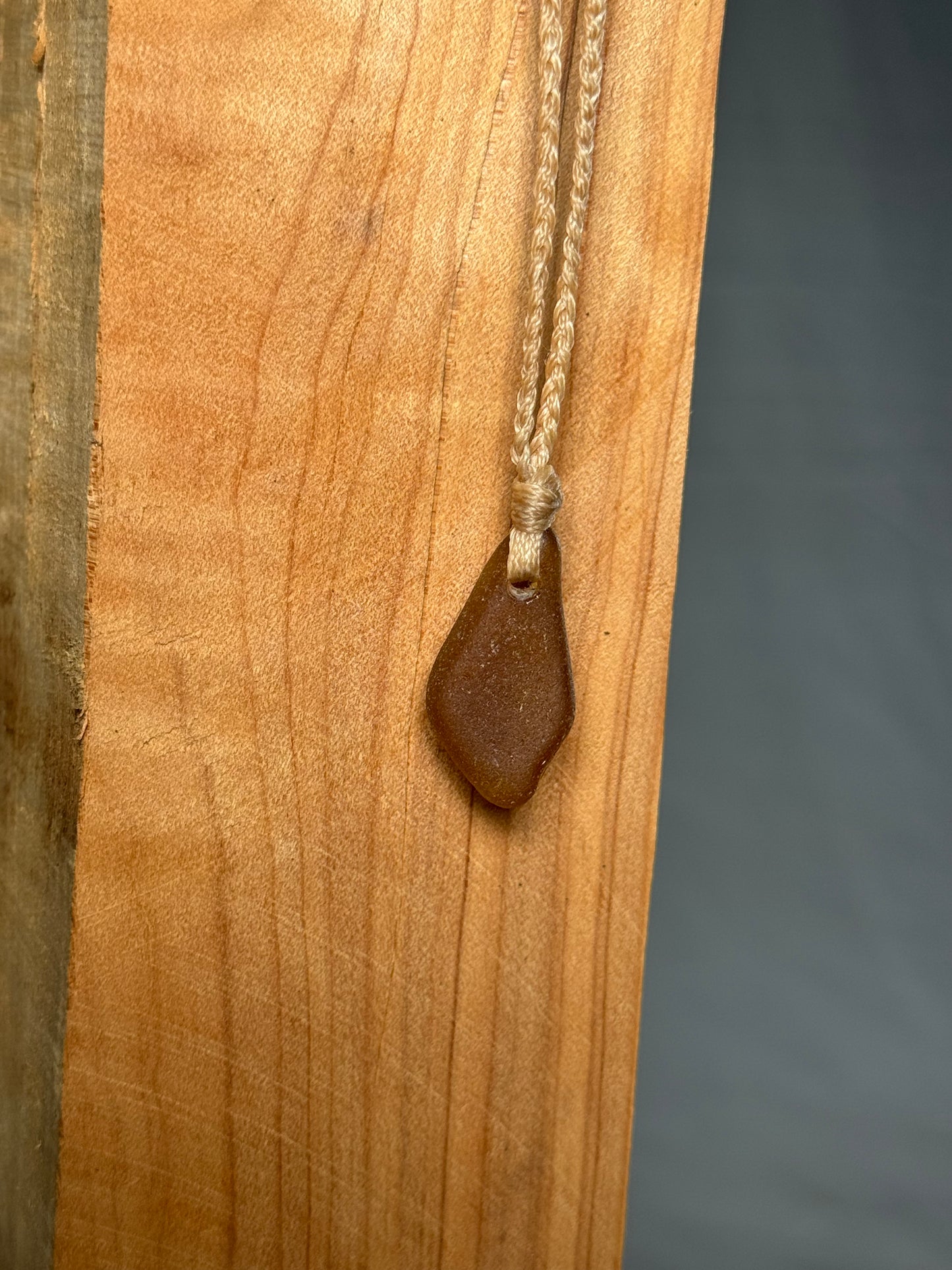 Salty Dawn Sea Glass Necklace - Small Brown