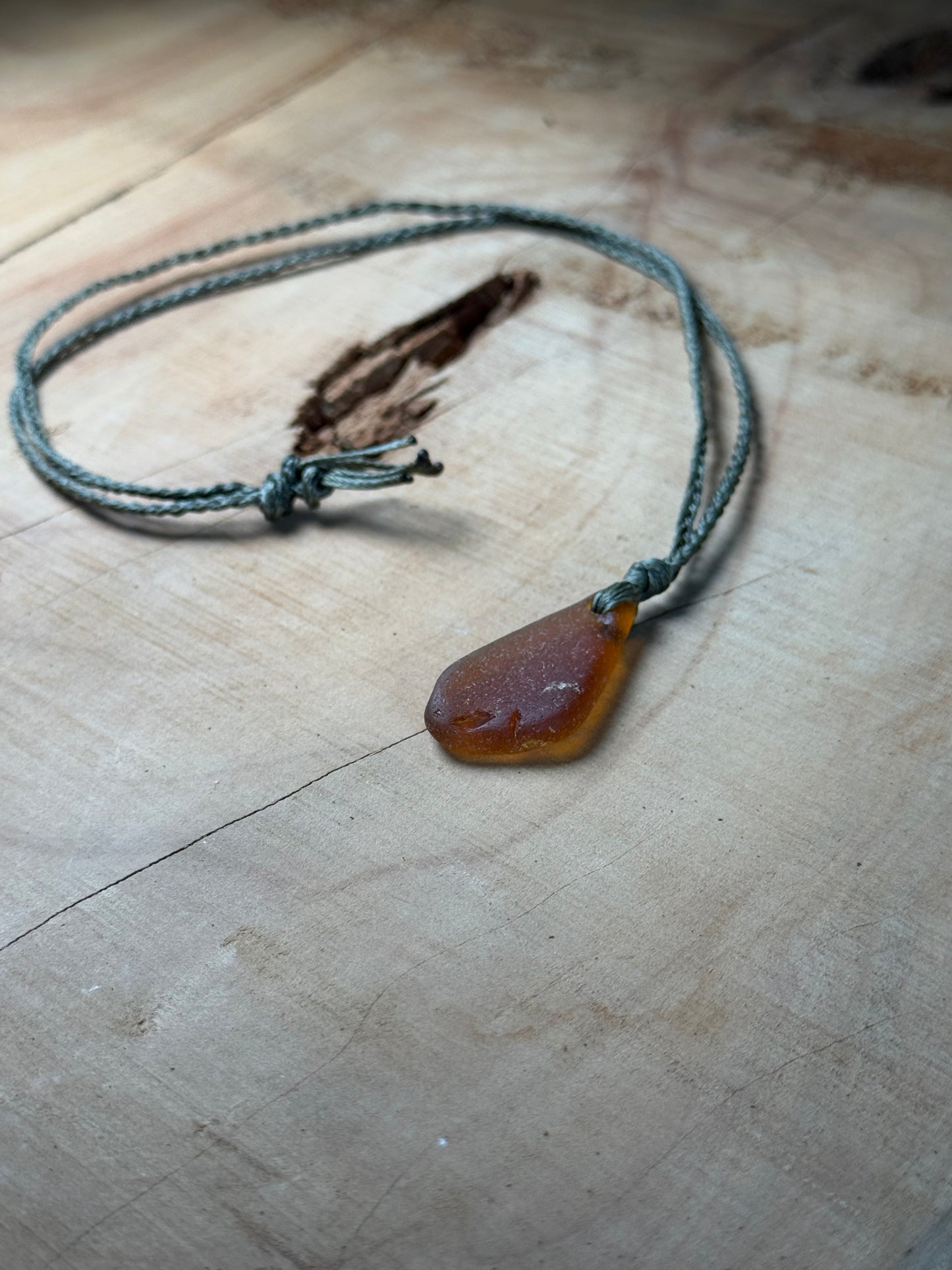 Salty Dawn Sea Glass Necklace - Little Brown