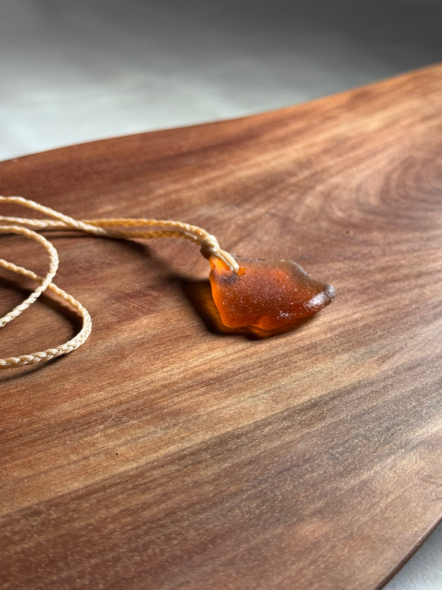 Salty Dawn Sea Glass Necklace - Brown Bottle