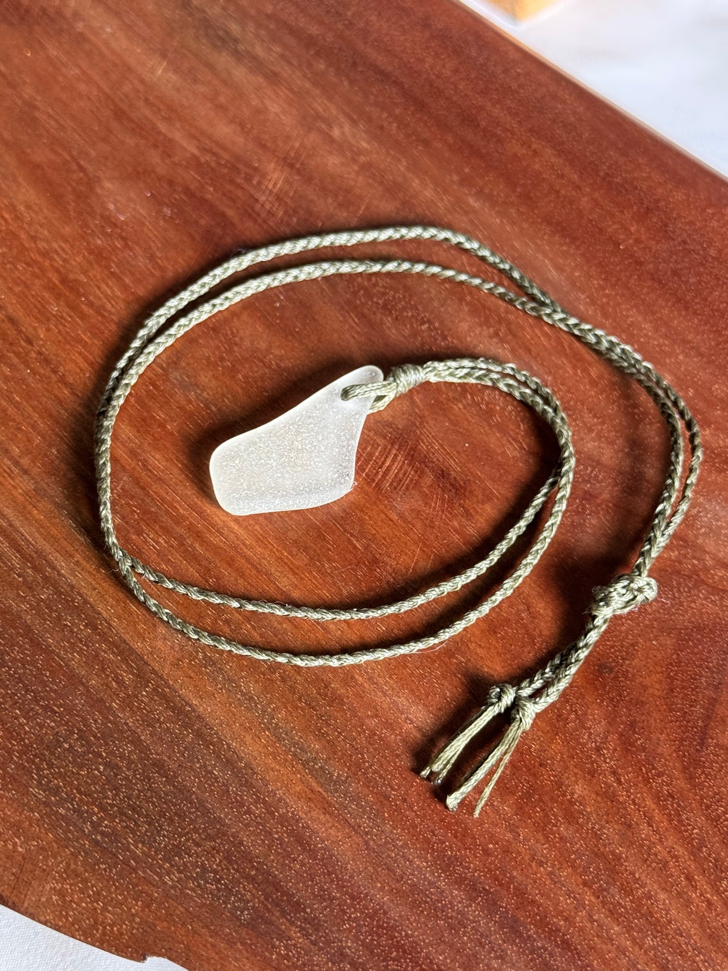 Salty Dawn Sea Glass Necklace - White